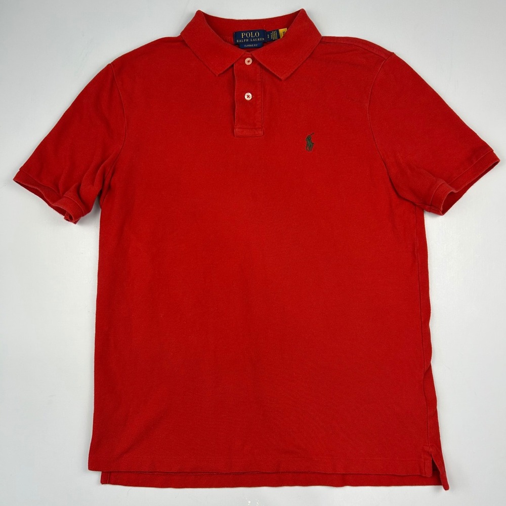 Polo Ralph Lauren Mens Classic Fit Red Short Sleeve Cotton Polo Shirt Small S